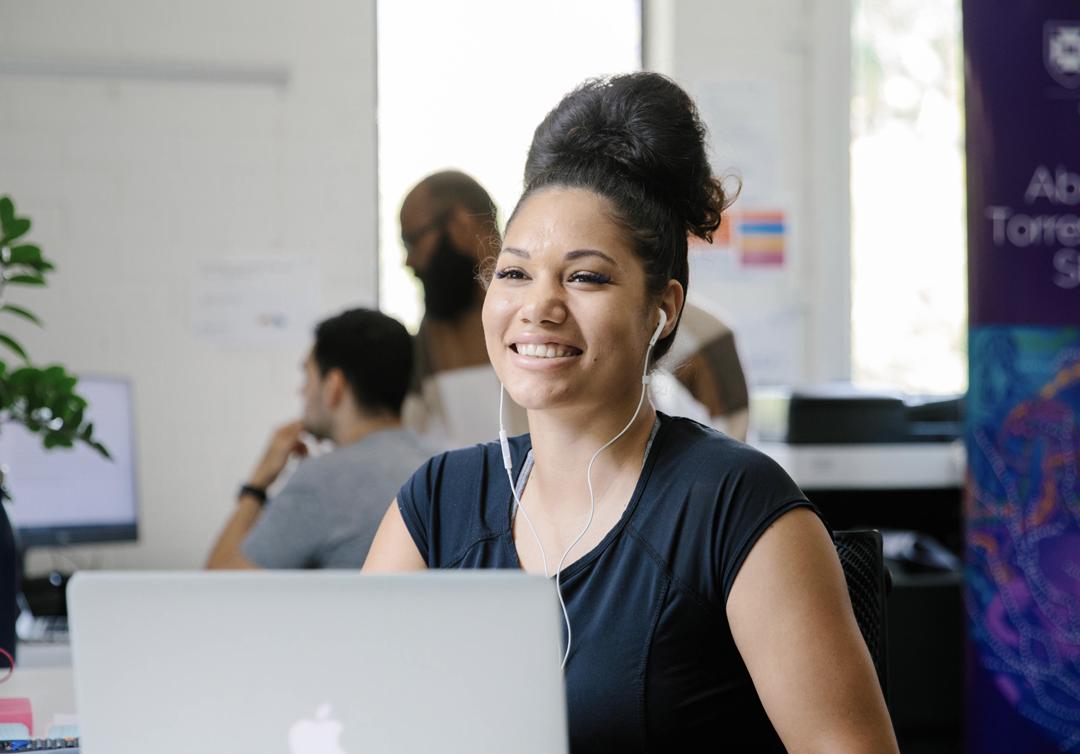 Student using macbook