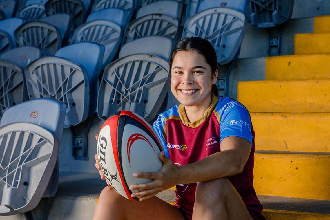 A female student rugby player
